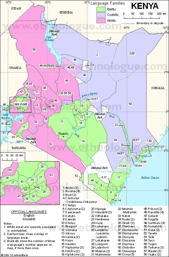 Languages of Kenya. Source: Ethnologue (www.ethnologue.com)